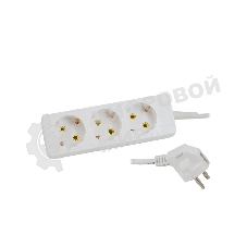 Удлинитель сетевой СТАРТ S 3x5-Z --20 dg, 3 розетки, до 10А, 5м, с заземлением, белый