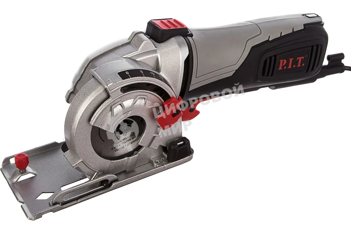 Мини-пила циркулярная P.I.T PMS89-C (600Вт, 5500об/мин, диск 89мм, глуб. пропила 28,5мм) [PMS89-C]