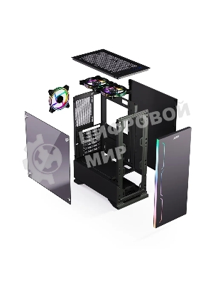 Компьютерный корпус ABR Robin I (1хUSB 3.0, 2хUSB 2.0, HD Audio, 3xRGb Fan, ATX, Micro-ATX)