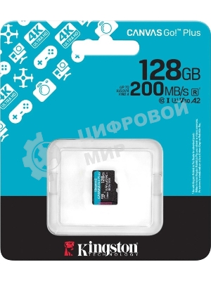 Флеш карта microSDXC 128Gb Kingston SDCG4/128GbSP Canvas Go! Plus w/o adapter