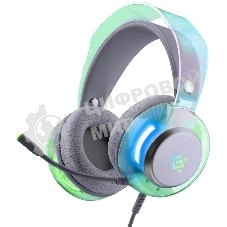 Гарнитура Defender Glitch белый, проводная, подсветка