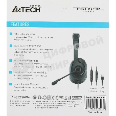 Гарнитура A4Tech FStyler FH100U чёрный, проводная, USB