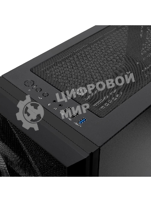 Компьютерный корпус без блока питания HSPD M340, Mesh Mid Tower, черный, TG, 0.5 SPCC, no fans, mATX, mITX, 165/350/200мм, 2x2.5