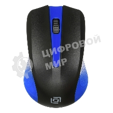 Мышь беспроводная Oklick 485MW черный/синий, 1200 dpi, радиоканал, USB, кнопки - 3