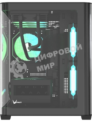 Компьютерный корпус AeroCool/Formula Crystal U2M Floe черный без БП mATX 1xUSB 3.0 1xUSB3.1 audio bott PSU