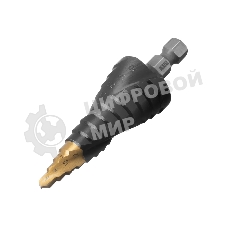 Сверло ступенчатое Denzel 6-8-10-12-14-16-18-20-22-24-26-28-30 мм, Р6М5, 6-гр. хвостовик