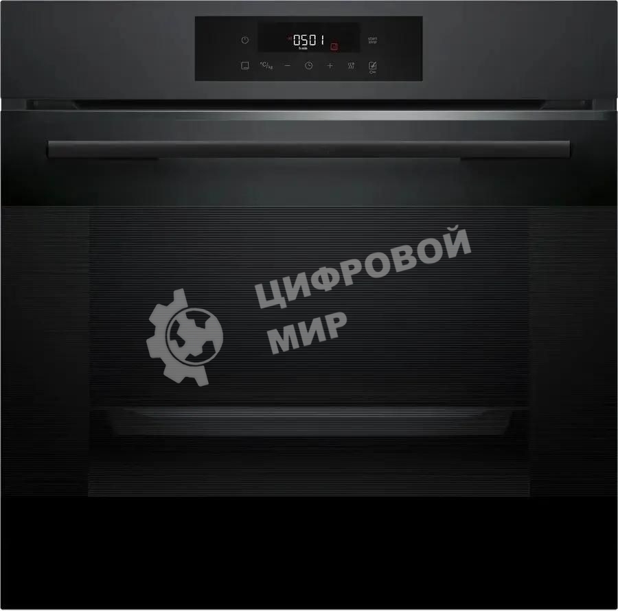 Духовой шкаф электрический Bosch HJG852YT0T Serie 6, 60 см, 66 л, черный матовый,сенсорное управление, 8 режимов+AutoPilot 30(30 автоматических программ), LCD-дисплей, галогенное освещение, самоочистка EcoClean,Soft Open and Soft Close door,телескопические направляющие на 2 уровнях