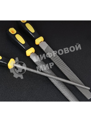 Набор напильников Deli DL352083 3шт инструментальная сталь T12, обрезиненная пластиковая рукоятка