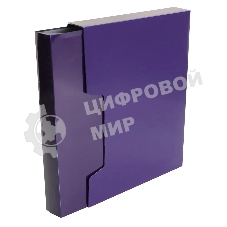 Папка с 80 прозрачными вкладками Бюрократ DeLuxe DLVBOX80BBERRY A4, пластик, 0.7мм, черничный в коробе