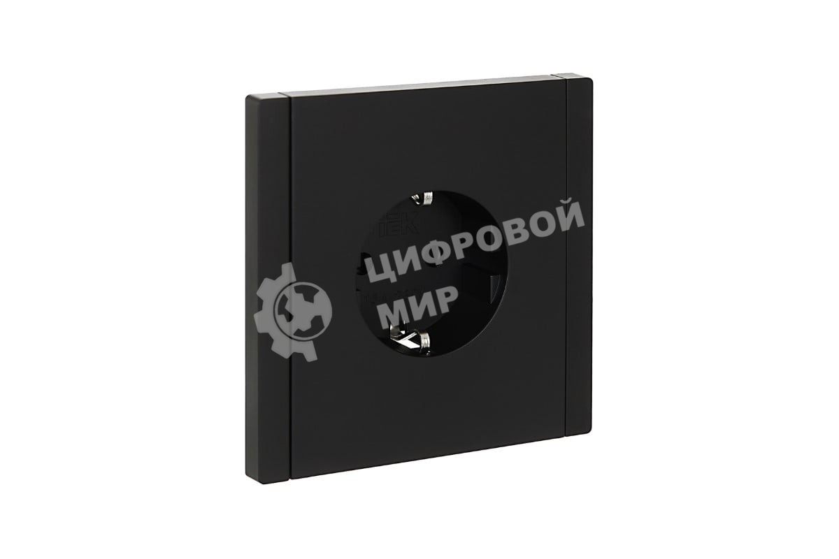 Розетка СП FORTE&PIANO FP113 16А с заземл. защ. шторки безвинт. крепл. черный IEK FP-R14-16-1-K02