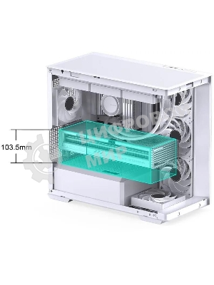 Корпус без блока питания JONSBO D300, Mini-Tower, TG, no fan, 2xUSB-A 3.2 + 1xUSB-C 3.2, mATX, mITX White