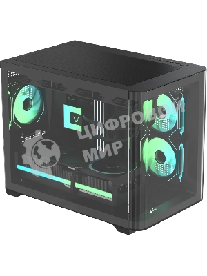 Компьютерный корпус AeroCool/Formula Crystal U2M Floe черный без БП mATX 1xUSB 3.0 1xUSB3.1 audio bott PSU