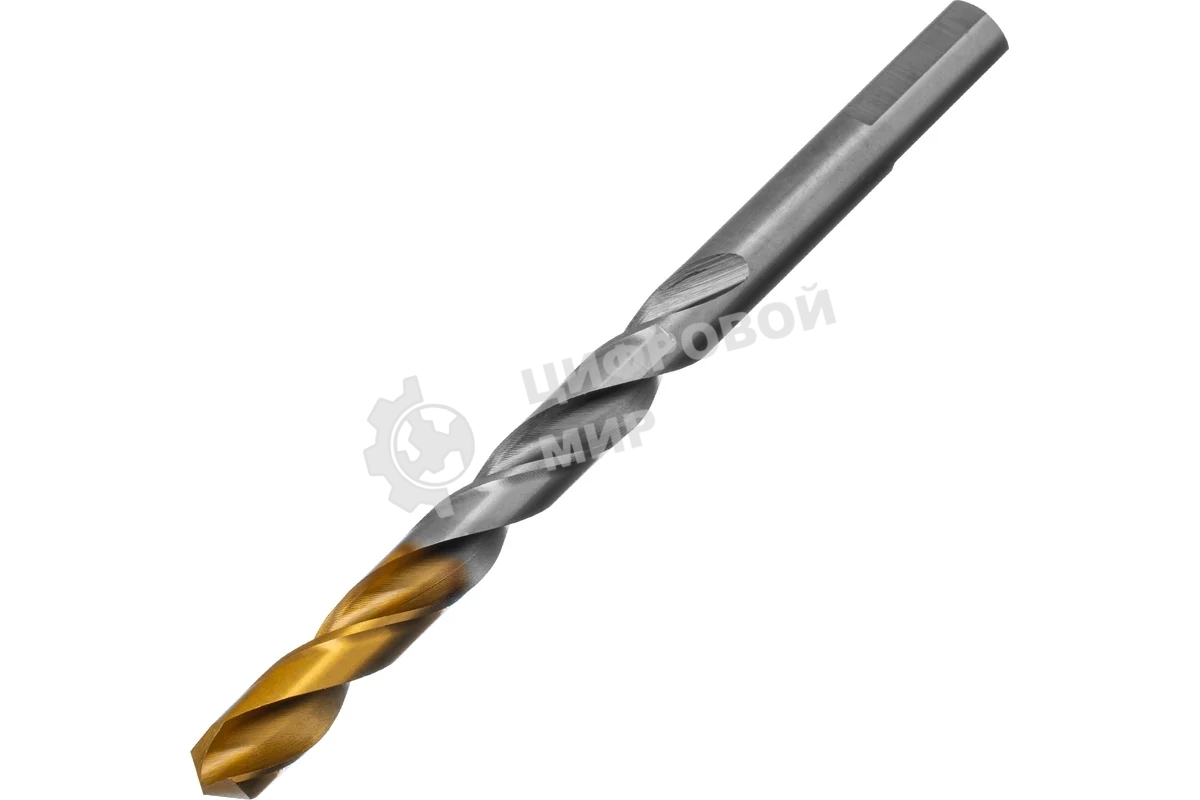 Сверло спиральное по металлу Denzel 9 x 125мм, Р6М5, Golden Tip