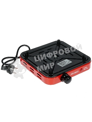 Плита настольная электрическая Centek CT-1508 красный, 1 кВт, ТЭН, конфорки - 1, эмаль, поворотные переключатели