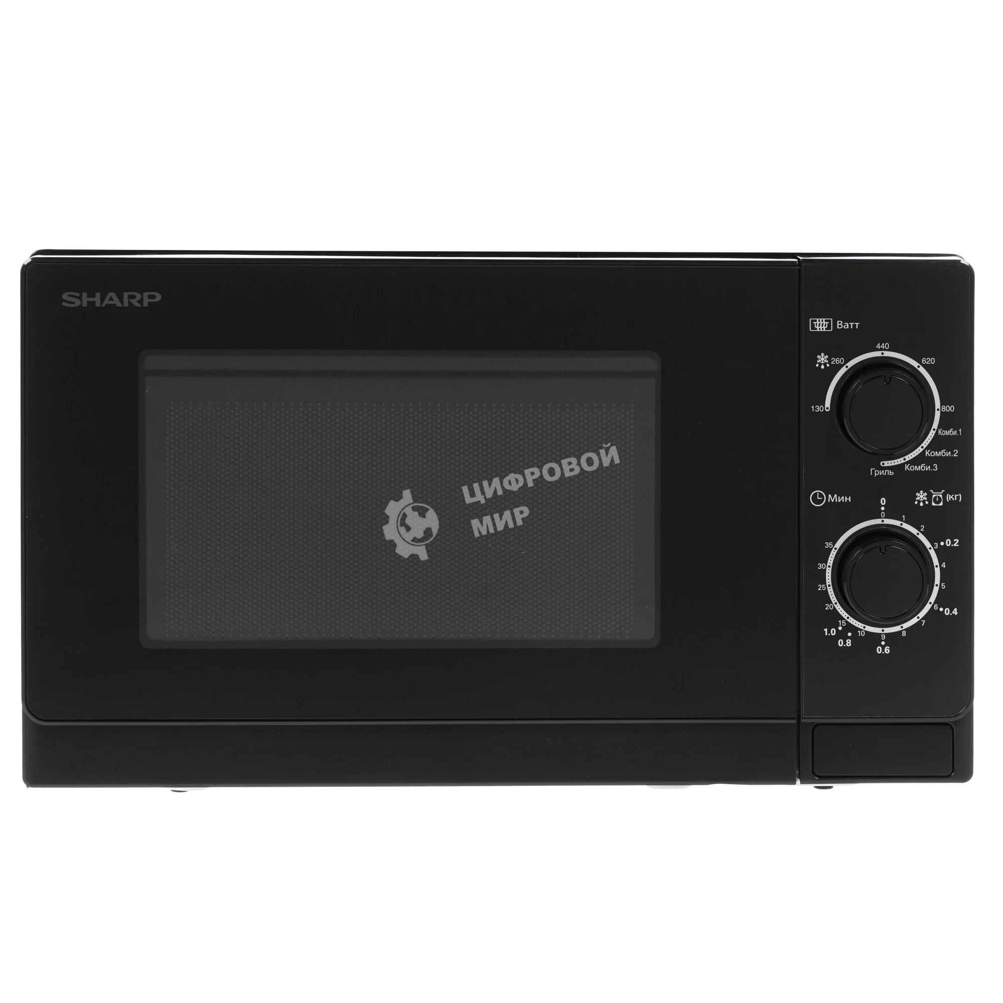 Микроволновая печь Sharp R-6000RK черный, 20 л, 800 Вт, переключатели - поворотный механизм
