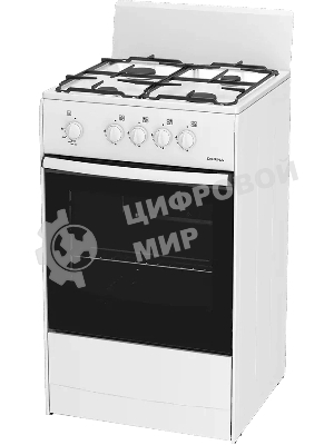 Плита газовая Darina S GM 441 001 W белый/черный, конфорок 4 шт, духовка 50 л, 50 см x 85 см x 51 см