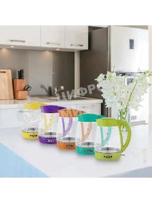 Чайник электрический Kitfort KT-6123-4 2л. 2200Вт оранжевый (корпус: стекло)