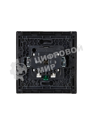 Розетка СП FORTE&PIANO FP113 16А с заземл. защ. шторки безвинт. крепл. черный IEK FP-R14-16-1-K02