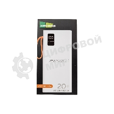 Портативный аккумулятор More choice (4620202550552) PB22-20 с кабелем 2USB 2.1A - 20000mAh белый