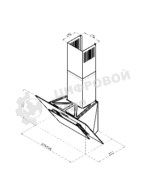 Вытяжка каминная LEX MIRA GS 600 белая, 59.5 см, 1000 куб. м/ч, 49 дБ