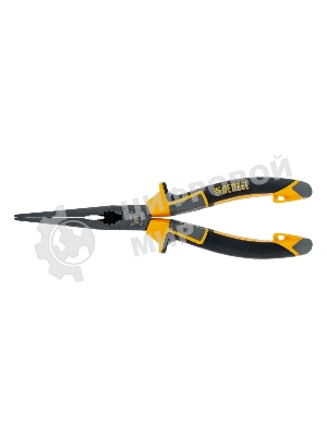 Длинногубцы прямые Denzel 205 мм, трехкомпонентные рукоятки