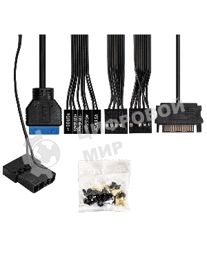 Компьютерный корпус Miditower ExeGate EVO-9211 (ATX, без БП, с окном, 2хUSB+1хUSB 3.0, HD аудио, черный, 1 вент. с RGb подсветкой)