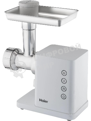 Мясорубка электрическая Haier HG-700 белый, 1900 Вт, 3.0 кг/мин, реверс, защита от перегрузки, металлический лоток, насадки - 5