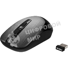Мышь беспроводная SVEN RX-380W серый металлик, 1600 dpi, радиоканал, USB, кнопки - 4