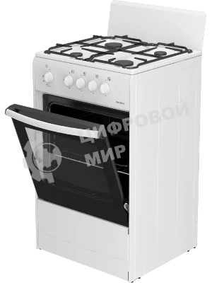 Плита газовая Darina S GM 441 001 W белый/черный, конфорок 4 шт, духовка 50 л, 50 см x 85 см x 51 см