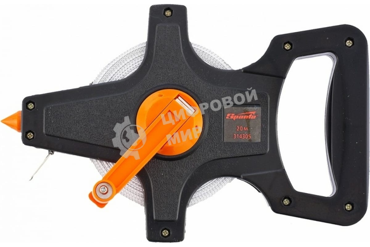 Рулетка геодезическая Sparta 20 м х 12,5 мм, лента ПВХ, открытый корпус
