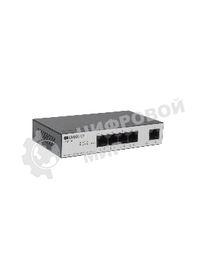 Коммутатор Unmanaged Switch 4x1000Base-T PoE, 1x1000Base-T, PoE Budget 60W, Long-range PoE up to 250m, metal case