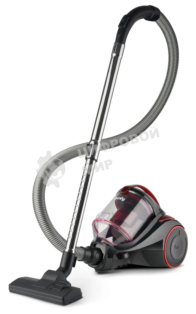 Пылесос Domfy DSC-VC704 черный/красный, 400/2400 Вт, уборка сухая, пылесборник контейнер 3 л