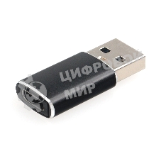 Переходник USB3.1 Cablexpert A-USB3.1-AMCF, AM/Type-C(F), 5 Гбит/с, QC3.0, метал.корпус, Pro, черный, пакет