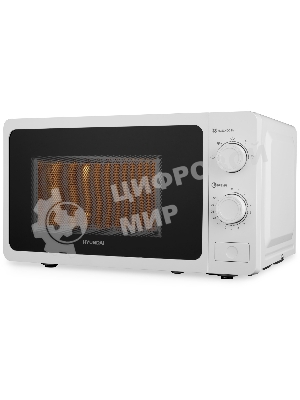 Микроволновая печь Hyundai HYM-M2009 белый, 20 л, 700 Вт, переключатели - поворотный механизм