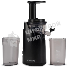 Соковыжималка Hyundai HY-JS2323 чёрный, шнековая вертикальная, 120 Вт, 400 мл, электронное, реверс