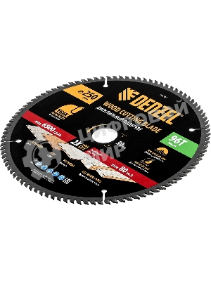 Пильный диск по дереву Denzel ф250 х 30 мм, 96 зубьев