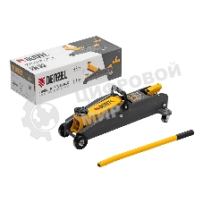 Домкрат гидравлический подкатной Denzel, 2 т, 135-385 мм