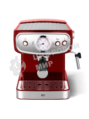 Кофеварка рожковая BQ CM1006 красный-стальной, исп. кофе - молотый, 1,5 л, 850 Вт, 15 бар
