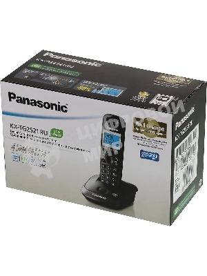 Телефон беспроводной (DECT) Panasonic KX-TG2521RUT (титан) АОН, Caller ID,спикерфон,голосовой АОН,полифония,цифровой автоответчик