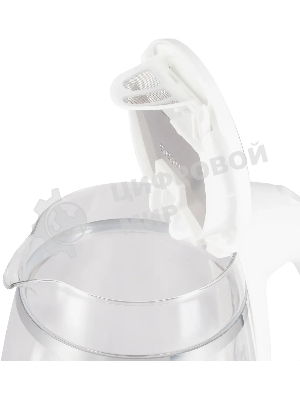 Чайник электрический Hyundai HYK-G3506 1.7л. 2200Вт белый/серебристый корпус: стекло