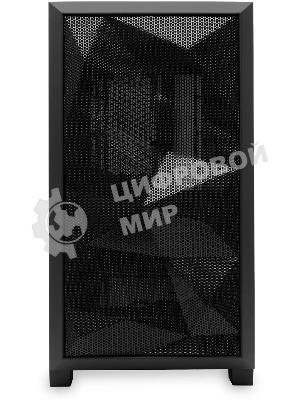 Компьютерный корпус без блока питания HSPD M340, Mesh Mid Tower, черный, TG, 0.5 SPCC, no fans, mATX, mITX, 165/350/200мм, 2x2.5