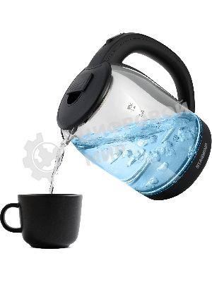 Чайник электрический Starwind SKG1779 1.8 л, 1700 Вт, прозрачный/черный корпус: стекло