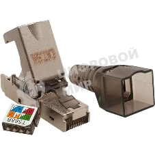 Коннектор Suprlan 10-0240-1, STP cat.6a RJ45 с защитным колпачком, серый