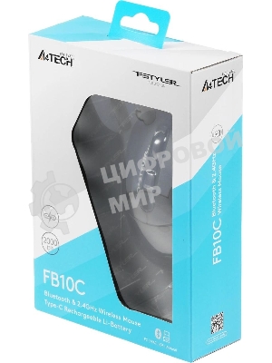 Мышь беспроводная A4Tech Fstyler FB10C черный, 2000 dpi, радиоканал, Bluetooth, USB, кнопки - 4