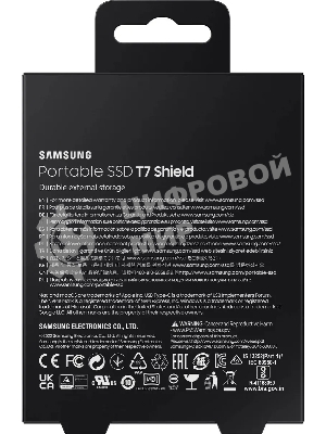Внешний SSD Samsung T7 Shield, 4TB, USB 3.2 Gen 2 Type-C, R/W 1050/1000, черный