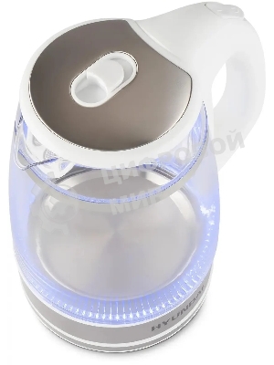 Чайник электрический Hyundai HYK-G3506 1.7л. 2200Вт белый/серебристый корпус: стекло