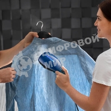 Отпариватель Kitfort КТ-987 черный/синий, 1200 Вт, 12 г/мин, 100 мл