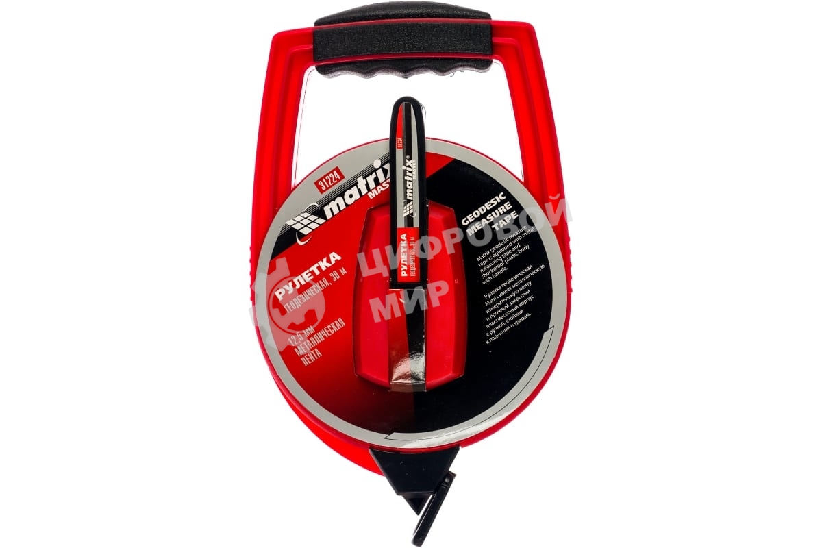 Рулетка геодезическая Matrix 30 м х 12,5 мм, металлическая лента, закрытый корпус