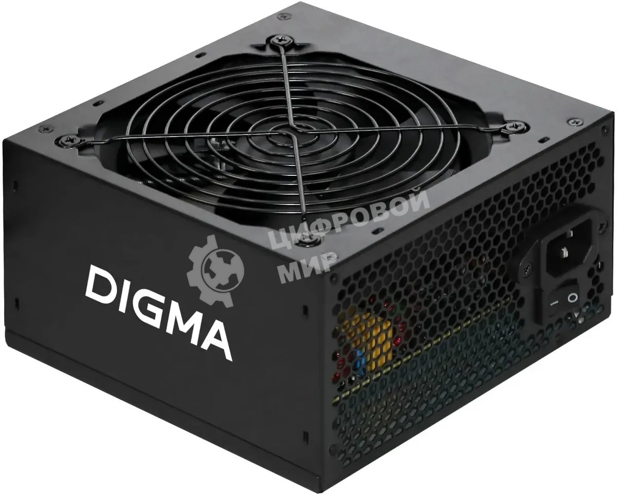 Блок питания Digma DPSU-400W-WH, 400 Вт, 80 PLUS белый, 120 мм, черный