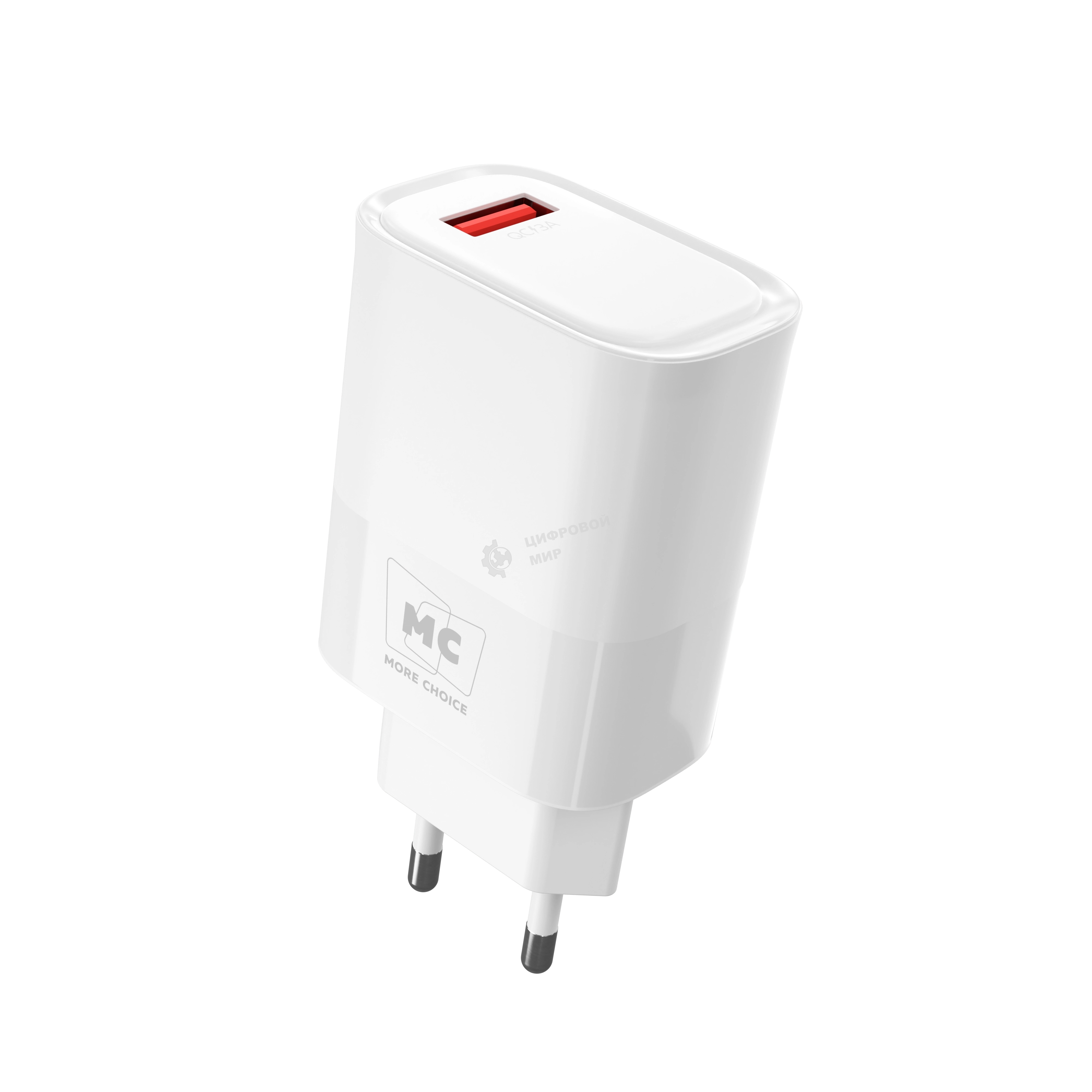 Сетевое зарядное устройство MORE CHOICE (4620202553423) NC09m 1USB 3.0A QC3.0 15W, белый